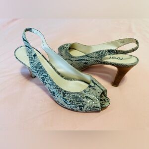 Snake Print Slingback Heels